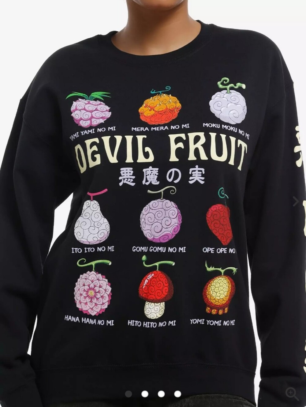 Hot Topic One Piece Devil Fruit List Sweatshirt- L